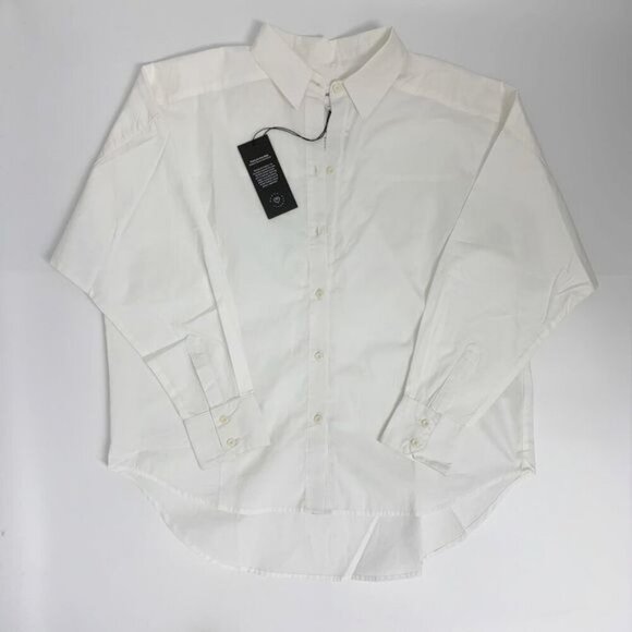 Outland Denim organic cotton Margot button down Shirt - White Sz M NWT - Picture 2 of 10